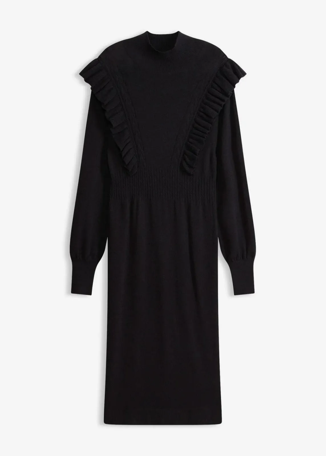 bonprix Bekleidung·Umstandsmode|Bekleidung·Pullover & Strickjacken^Strickkleid aus Viskose-Mix schwarz