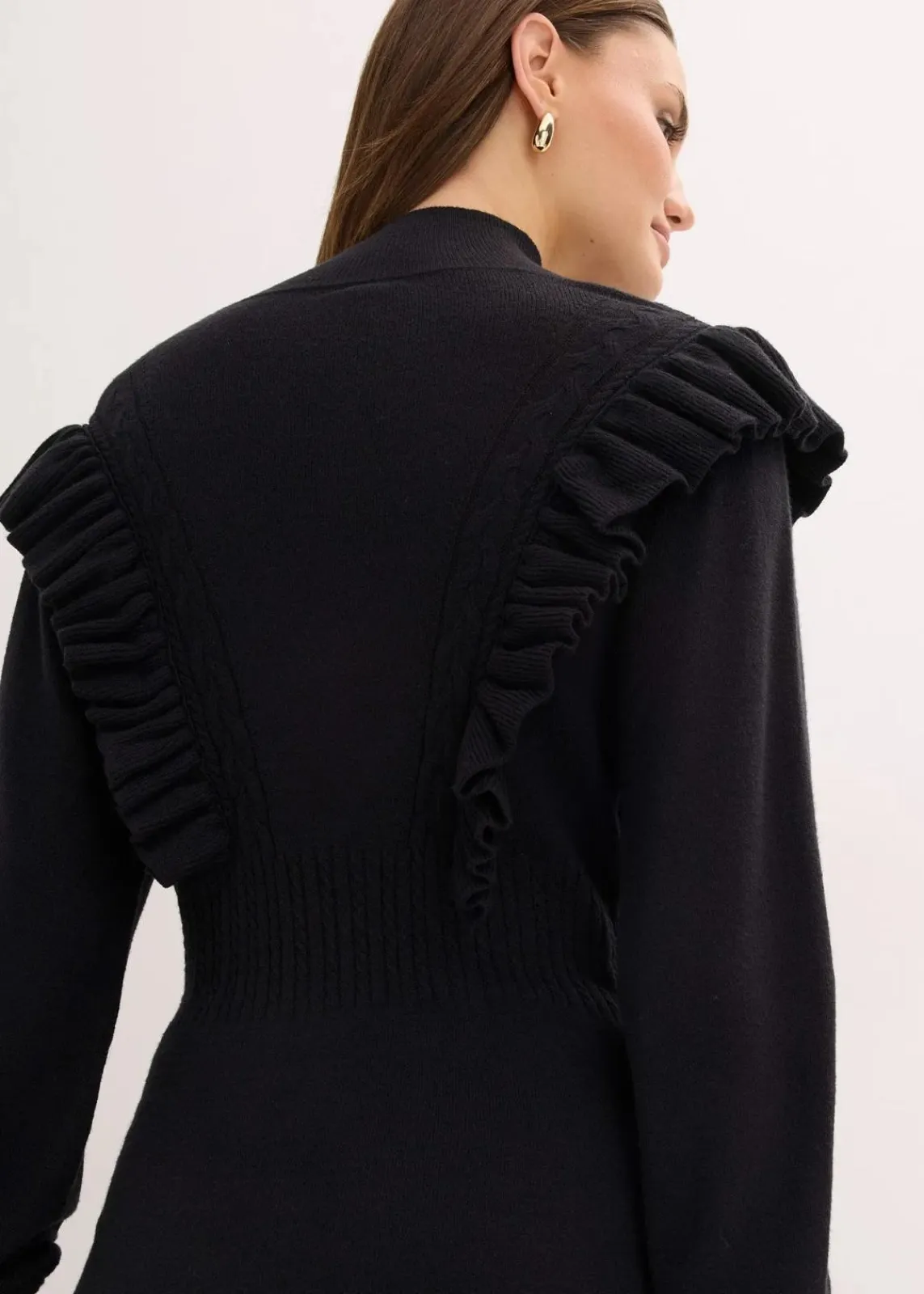 bonprix Bekleidung·Umstandsmode|Bekleidung·Pullover & Strickjacken^Strickkleid aus Viskose-Mix schwarz
