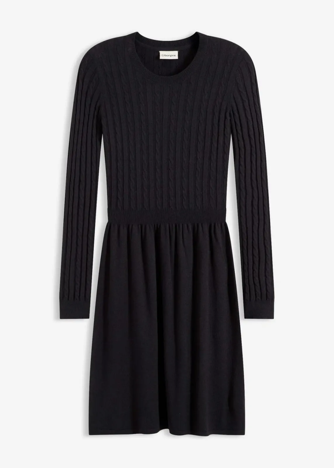 bonprix Bekleidung·Umstandsmode|Strickmode^Strickkleid aus Viskose-Mix schwarz