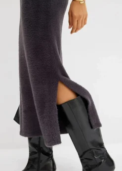 bonprix Bekleidung·Umstandsmode|Bekleidung·Pullover & Strickjacken^Strickkleid aus Viskose-Mix anthrazit meliert