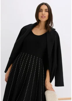 bonprix Kleider|Bekleidung·Pullover & Strickjacken^Strickkleid aus weichem Viskose-Mix schwarz/weiß