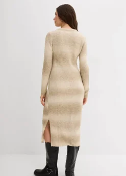 bonprix Bekleidung·Umstandsmode|Bekleidung·Pullover & Strickjacken^Strickkleid aus weichem Woll-Mix kieselbeige/graubraun