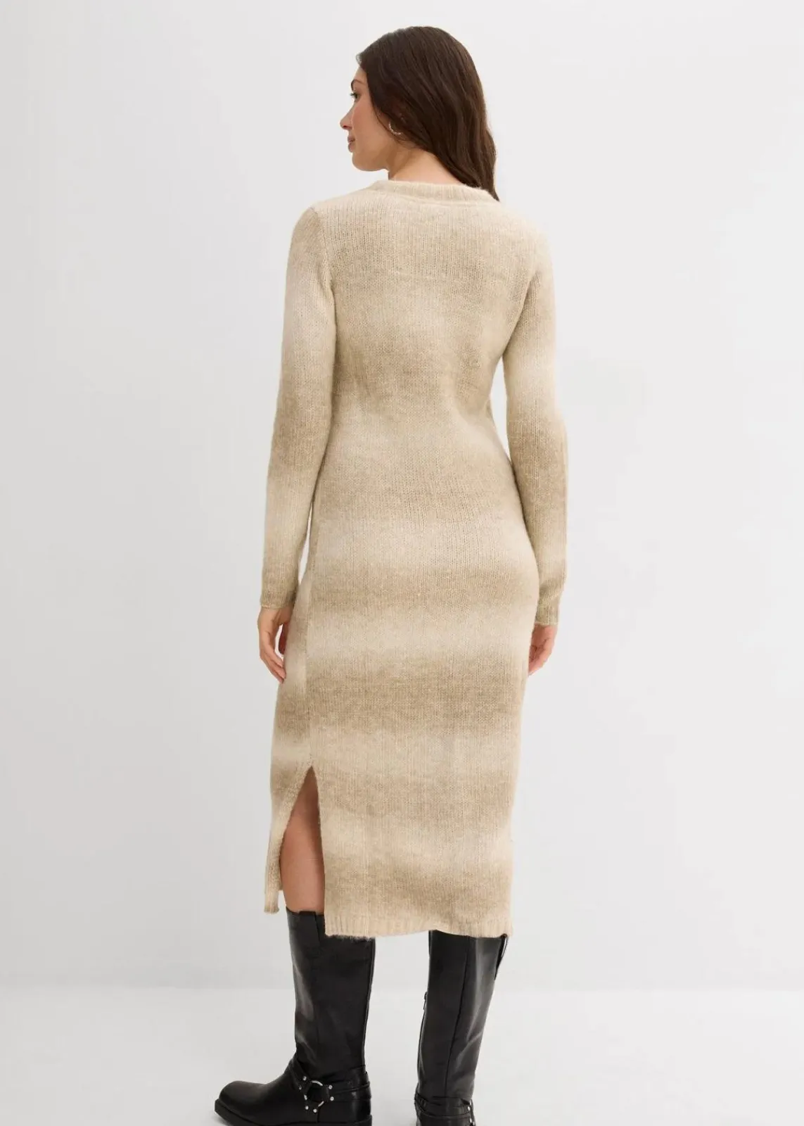 bonprix Bekleidung·Umstandsmode|Bekleidung·Pullover & Strickjacken^Strickkleid aus weichem Woll-Mix kieselbeige/graubraun