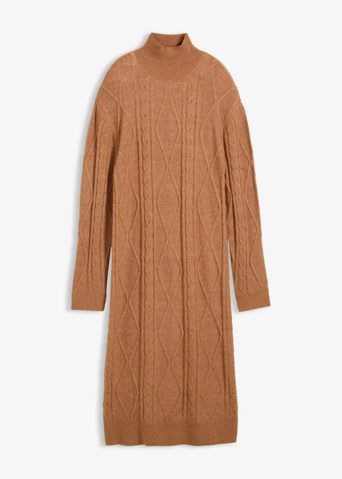 bonprix Bekleidung·Umstandsmode|Bekleidung·Pullover & Strickjacken^Strickkleid aus Zopfstrick schokosorbet meliert