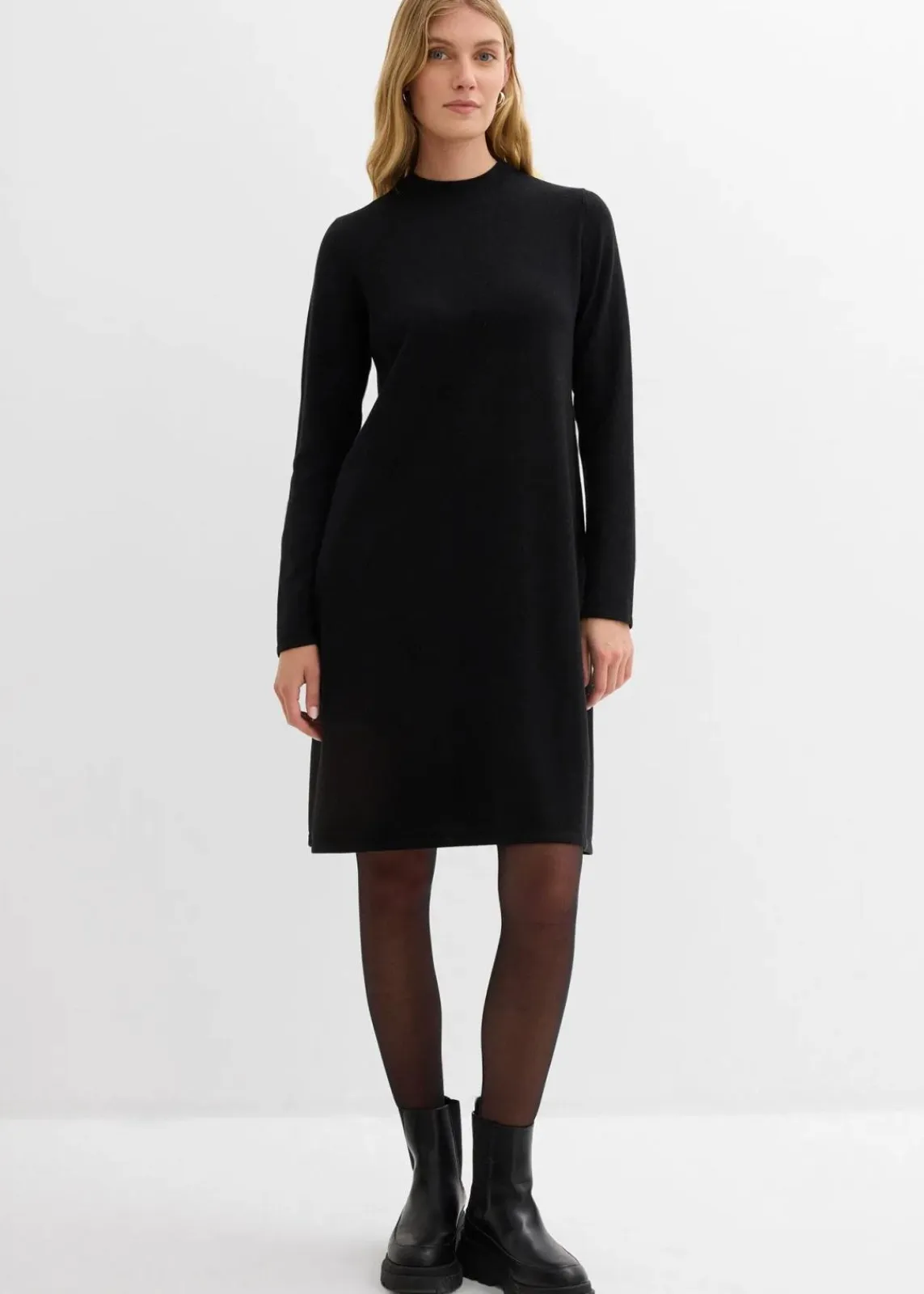 bonprix Bekleidung·Umstandsmode|Strickmode^Strickkleid in A-Linie schwarz