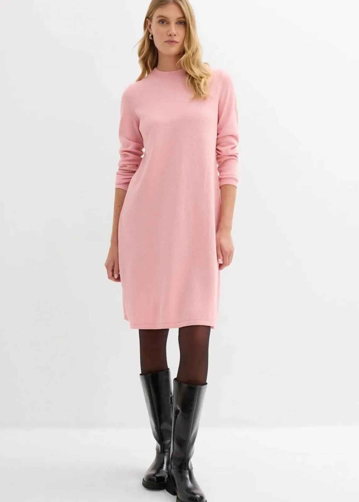 bonprix Bekleidung·Umstandsmode|Strickmode^Strickkleid in A-Linie aschrosa meliert