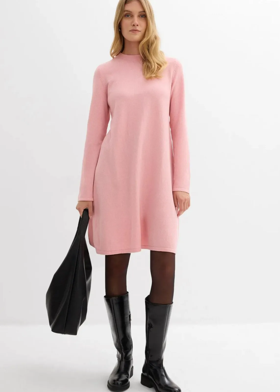 bonprix Bekleidung·Umstandsmode|Strickmode^Strickkleid in A-Linie aschrosa meliert