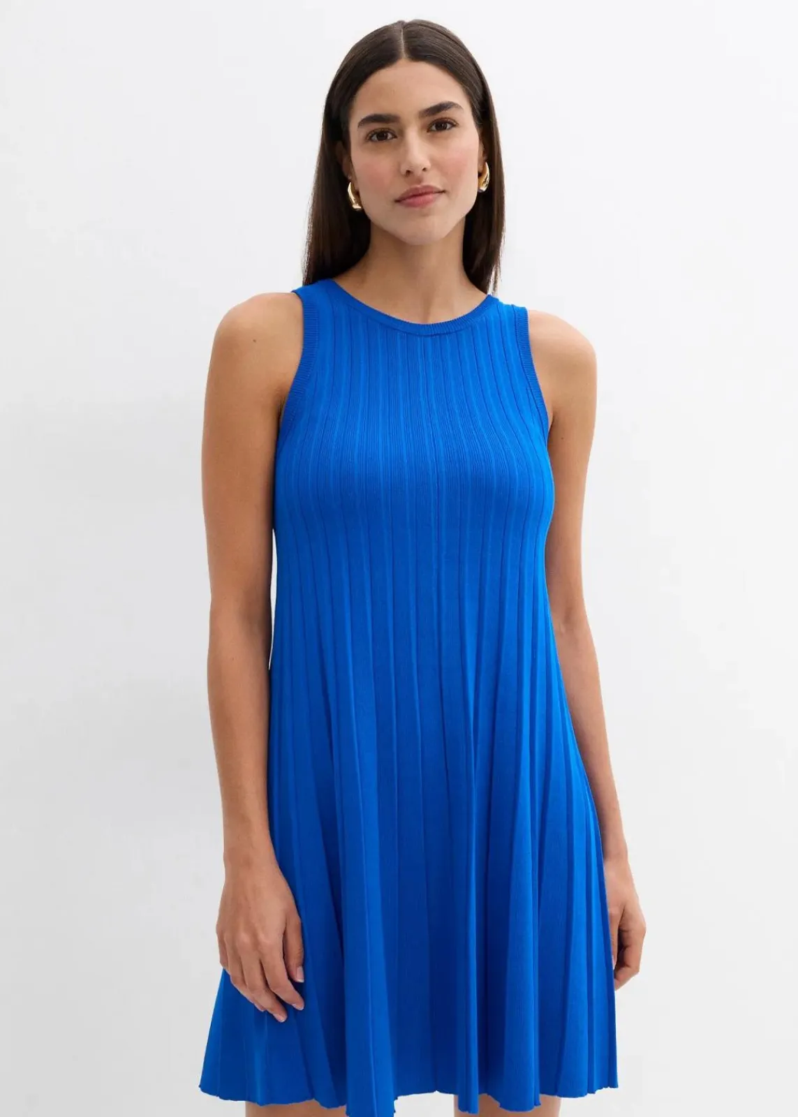 bonprix Strickmode|Kleider^Strickkleid in A-Linie aus Viskose-Mix azurblau