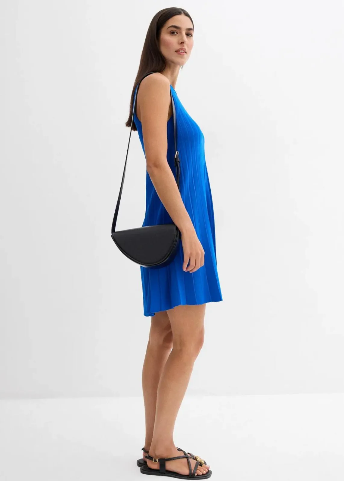 bonprix Strickmode|Kleider^Strickkleid in A-Linie aus Viskose-Mix azurblau