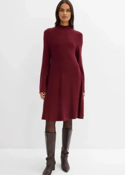 bonprix Bekleidung·Umstandsmode|Strickmode^Strickkleid in A-Linie aus Viskose-Mix ahornrot