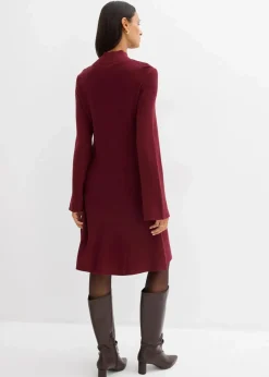 bonprix Bekleidung·Umstandsmode|Strickmode^Strickkleid in A-Linie aus Viskose-Mix ahornrot