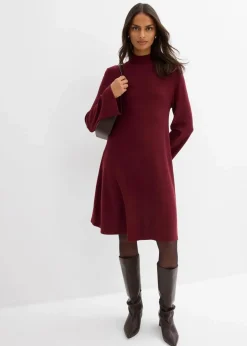 bonprix Bekleidung·Umstandsmode|Strickmode^Strickkleid in A-Linie aus Viskose-Mix ahornrot