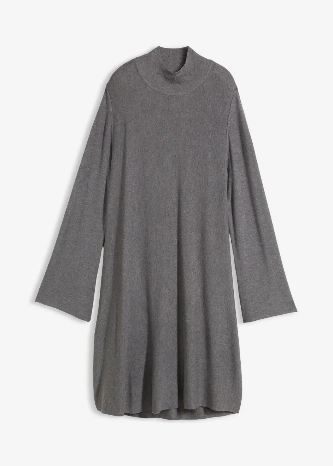 bonprix Bekleidung·Pullover & Strickjacken|Kleider^Strickkleid in A-Linie aus Viskose-Mix grau meliert