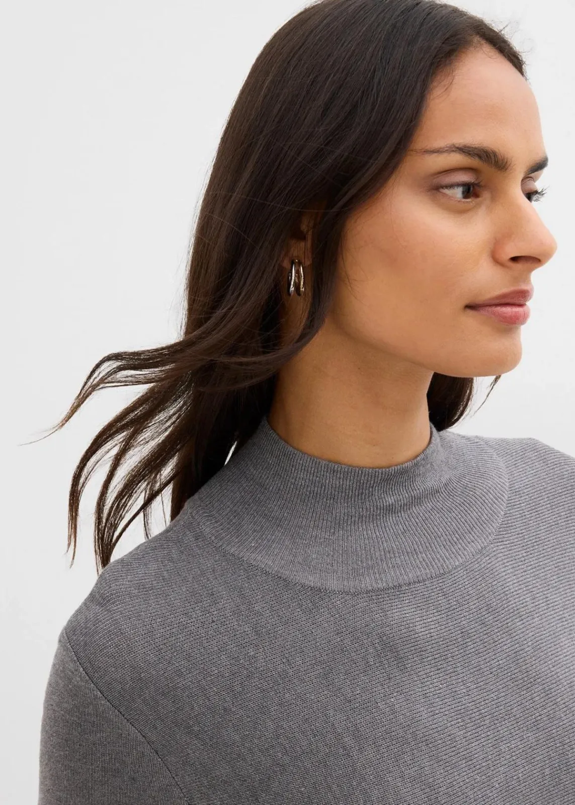bonprix Bekleidung·Pullover & Strickjacken|Kleider^Strickkleid in A-Linie aus Viskose-Mix grau meliert