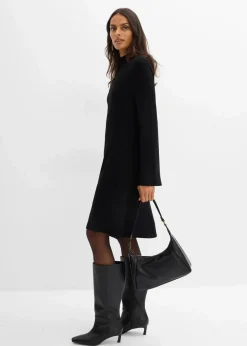 bonprix Bekleidung·Umstandsmode|Strickmode^Strickkleid in A-Linie aus Viskose-Mix schwarz