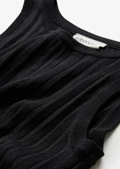 bonprix Kleider|Strickmode^Strickkleid in A-Linie aus Viskose-Mix schwarz