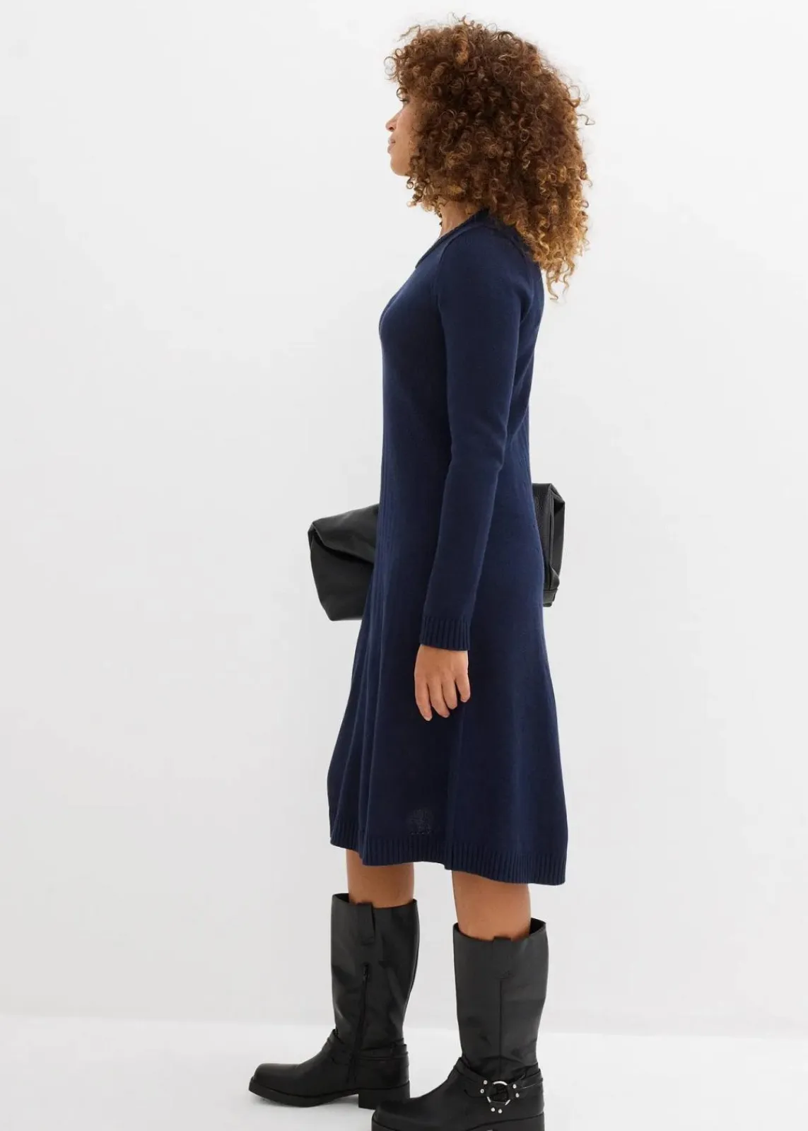 bonprix Bekleidung·Umstandsmode|Bekleidung·Röcke^Strickkleid in ausgestellter Form dunkelblau