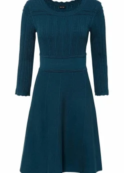 bonprix Bekleidung·Umstandsmode|Strickmode^Strickkleid mit Ajourmuster blaupetrol