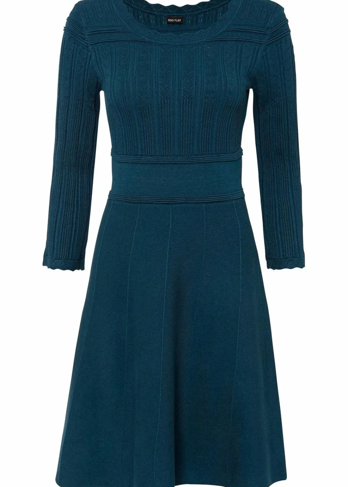 bonprix Bekleidung·Umstandsmode|Strickmode^Strickkleid mit Ajourmuster blaupetrol