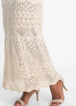 bonprix Bekleidung·Umstandsmode|Bekleidung·Pullover & Strickjacken^Strickkleid mit Ajour-Muster creme
