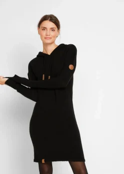 bonprix Bekleidung·Umstandsmode|Bekleidung·Pullover & Strickjacken^Strickkleid mit Kapuze schwarz