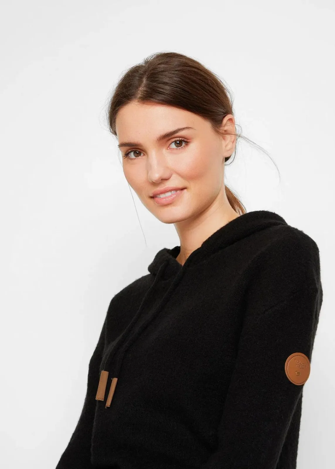 bonprix Bekleidung·Umstandsmode|Bekleidung·Pullover & Strickjacken^Strickkleid mit Kapuze schwarz