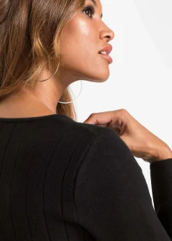 bonprix Bekleidung·Umstandsmode|Bekleidung·Pullover & Strickjacken^Strickkleid mit Karos schwarz/rot/braun/wollweiß kariert