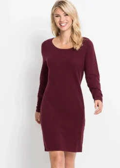 bonprix Bekleidung·Umstandsmode|Strickmode^Strickkleid mit legerem Schnitt dunkelrot