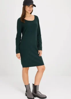 bonprix Bekleidung·Umstandsmode|Strickmode^Strickkleid mit legerem Schnitt tiefgrün