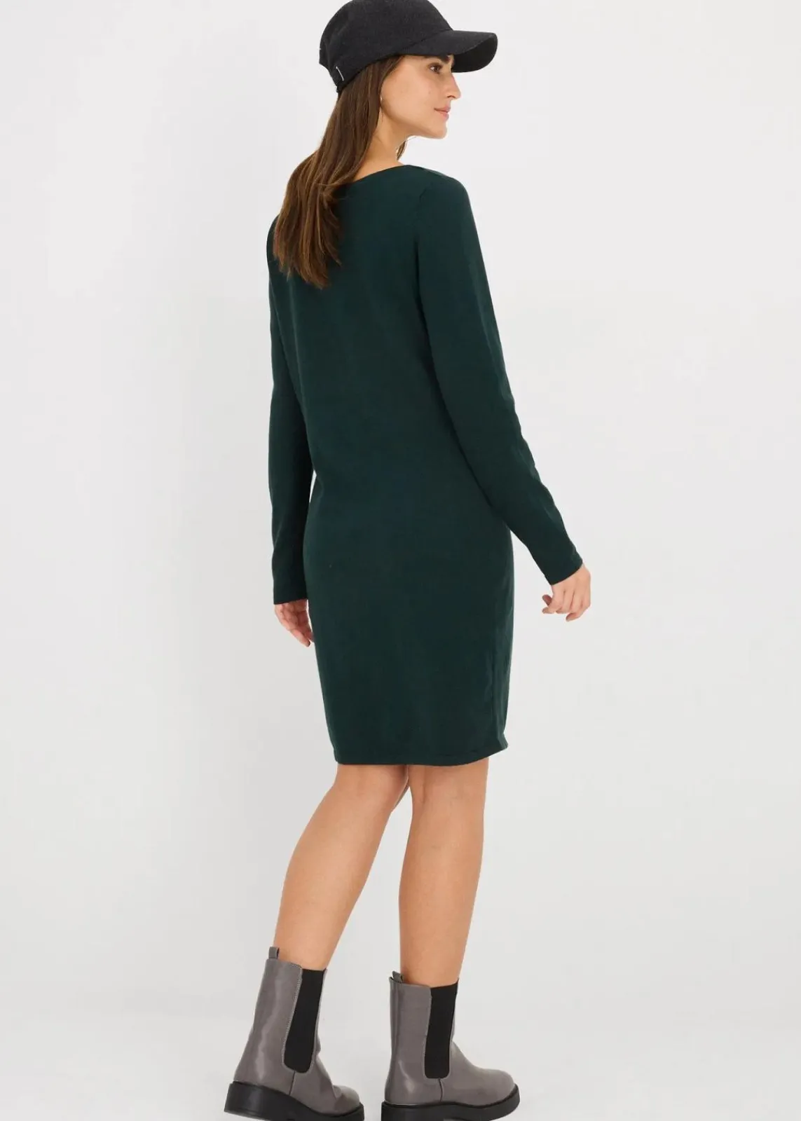 bonprix Bekleidung·Umstandsmode|Strickmode^Strickkleid mit legerem Schnitt tiefgrün