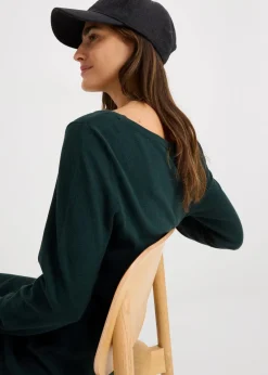 bonprix Bekleidung·Umstandsmode|Strickmode^Strickkleid mit legerem Schnitt tiefgrün