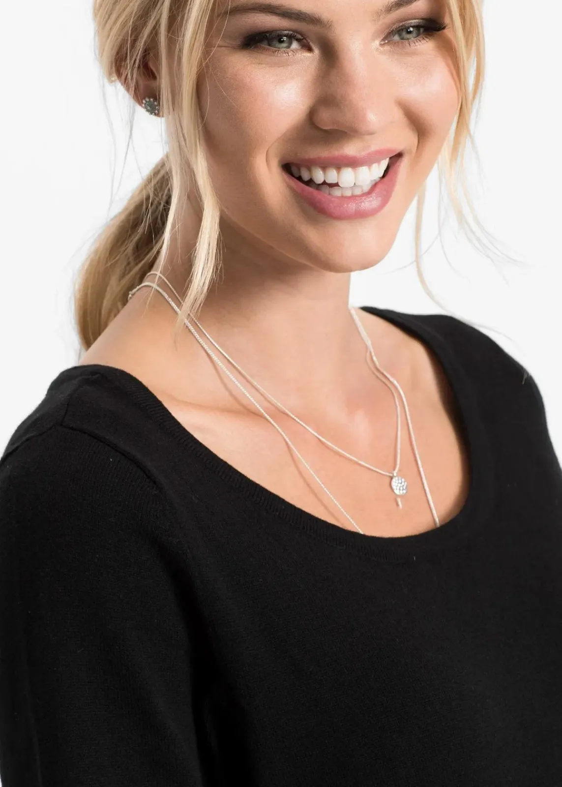 bonprix Basics|Bekleidung·Pullover & Strickjacken^Strickkleid mit legerem Schnitt schwarz