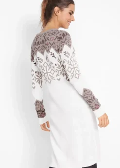 bonprix Bekleidung·Umstandsmode|Kleider^Strickkleid mit Norwegermuster wollweiß Norwegermuster