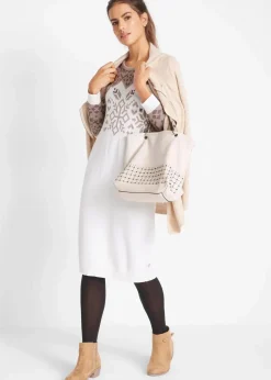 bonprix Bekleidung·Umstandsmode|Kleider^Strickkleid mit Norwegermuster wollweiß Norwegermuster