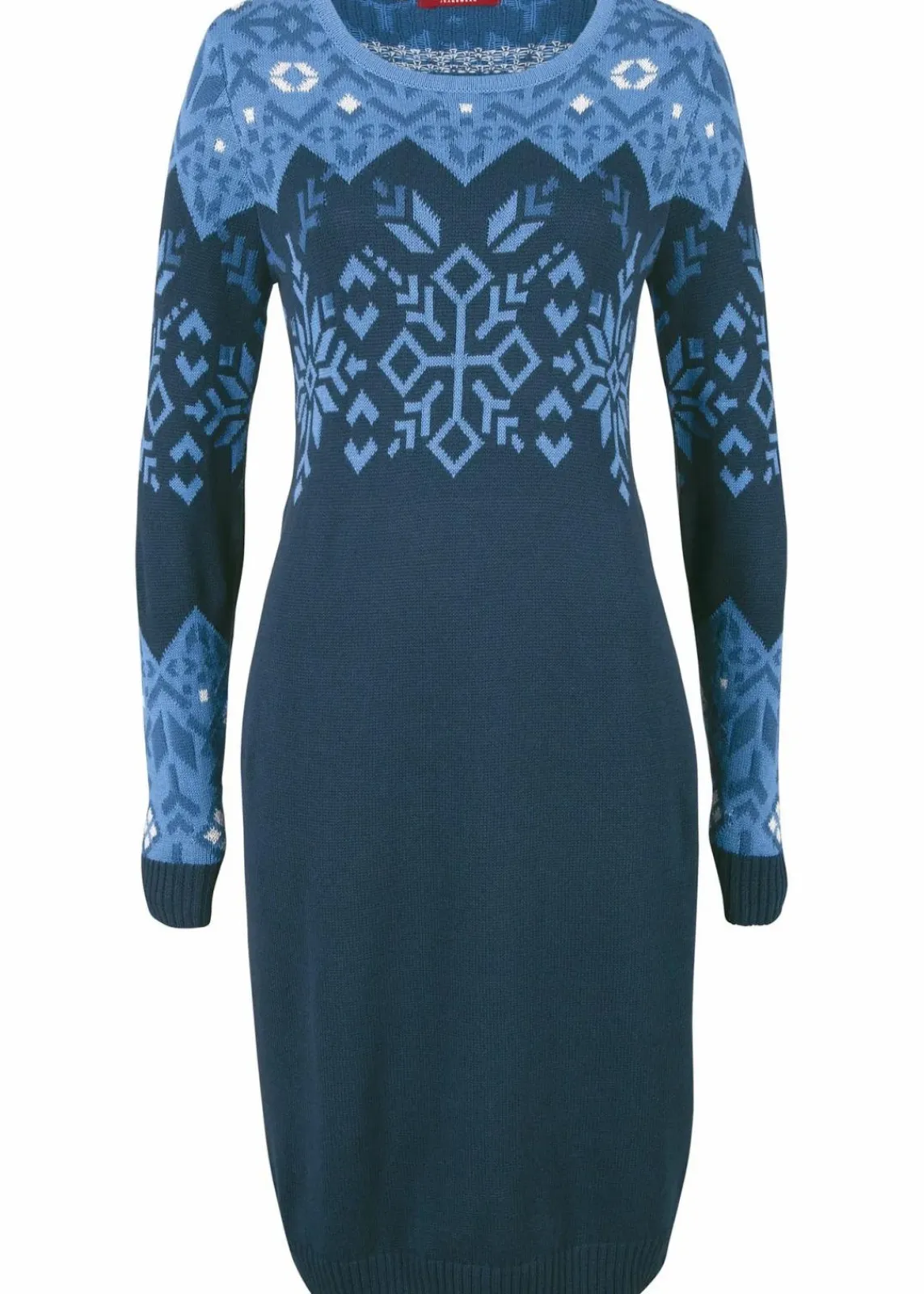 bonprix Bekleidung·Umstandsmode|Kleider^Strickkleid mit Norwegermuster dunkelblau Norwegermuster