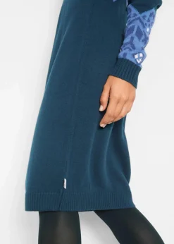 bonprix Bekleidung·Umstandsmode|Kleider^Strickkleid mit Norwegermuster dunkelblau Norwegermuster
