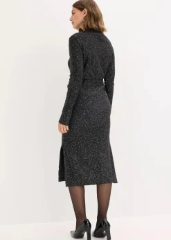 bonprix Bekleidung·Umstandsmode|Bekleidung·Pullover & Strickjacken^Strickkleid mit Pailletten schwarz