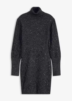 bonprix Bekleidung·Umstandsmode|Bekleidung·Pullover & Strickjacken^Strickkleid mit Pailletten schwarz