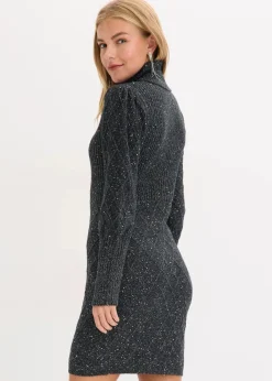 bonprix Bekleidung·Umstandsmode|Bekleidung·Pullover & Strickjacken^Strickkleid mit Pailletten schwarz