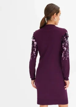 bonprix Kleider|Strickmode^Strickkleid mit Pailletten holunderbeere