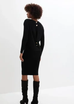 bonprix Kleider|Bekleidung·Pullover & Strickjacken^Strickkleid mit Pullunder 2tlg. Set schwarz