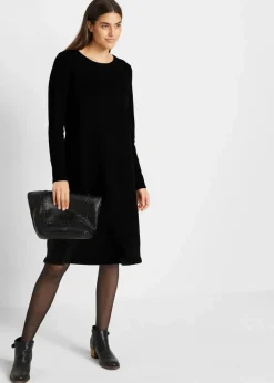 bonprix Bekleidung·Umstandsmode|Kleider^Strickkleid mit recycelter Baumwolle schwarz