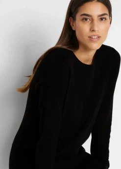 bonprix Bekleidung·Umstandsmode|Kleider^Strickkleid mit recycelter Baumwolle schwarz