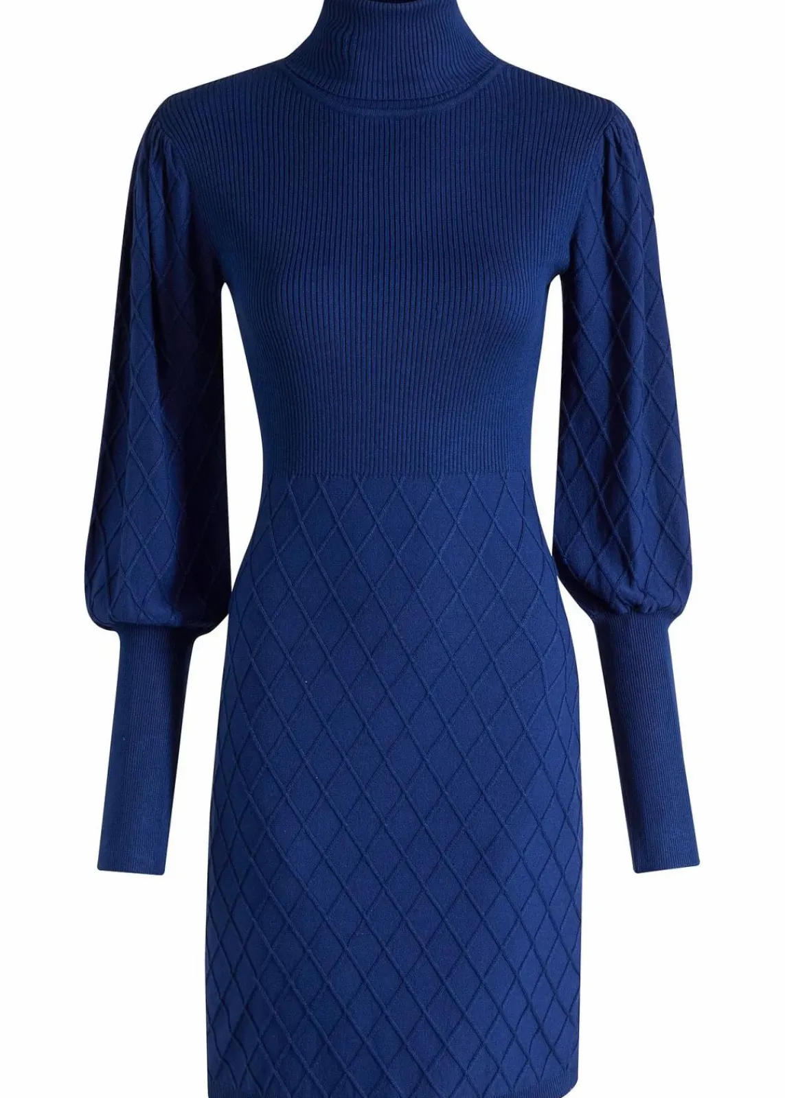 bonprix Kurzgrößen|Bekleidung·Umstandsmode^Strickkleid mit Rollkragen mitternachtsblau
