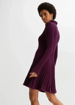 bonprix Bekleidung·Umstandsmode|Strickmode^Strickkleid mit Rollkragen holunderbeere