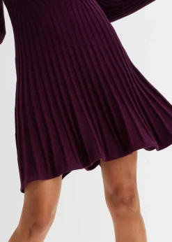 bonprix Bekleidung·Umstandsmode|Strickmode^Strickkleid mit Rollkragen holunderbeere
