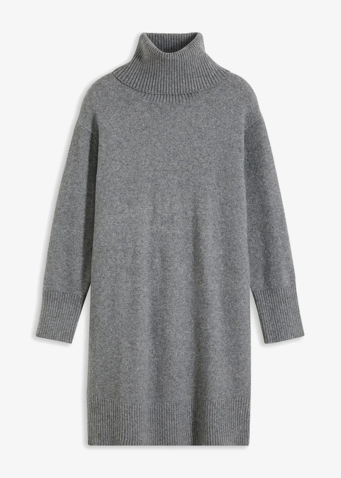 bonprix Bekleidung·Umstandsmode|Bekleidung·Pullover & Strickjacken^Strickkleid mit Rollkragen grau meliert