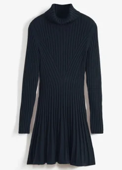 bonprix Bekleidung·Umstandsmode|Strickmode^Strickkleid mit Rollkragen schwarz