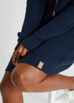 bonprix Bekleidung·Umstandsmode|Bekleidung·Pullover & Strickjacken^Strickkleid mit Schalkragen dunkelblau