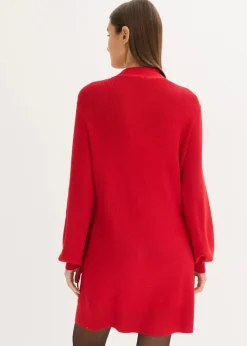 bonprix Bekleidung·Umstandsmode|Strickmode^Strickkleid mit Schleife aus softem Viskose-Mix salsarot